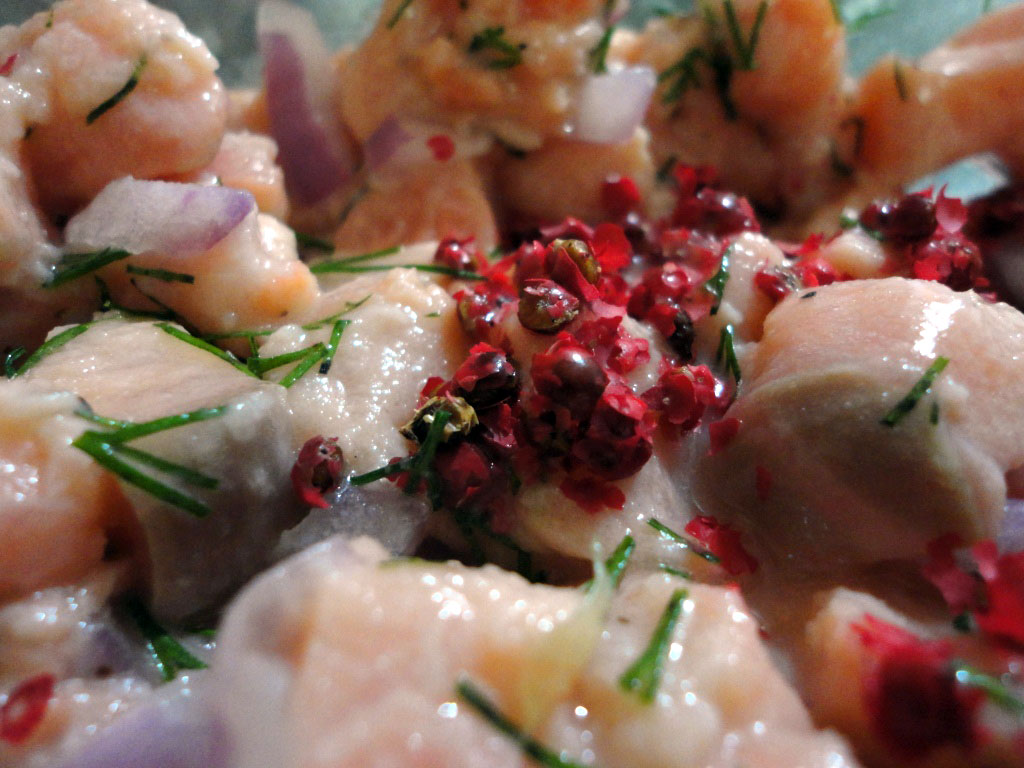 Festin de Noël -Ceviche de saumon aux baies roses